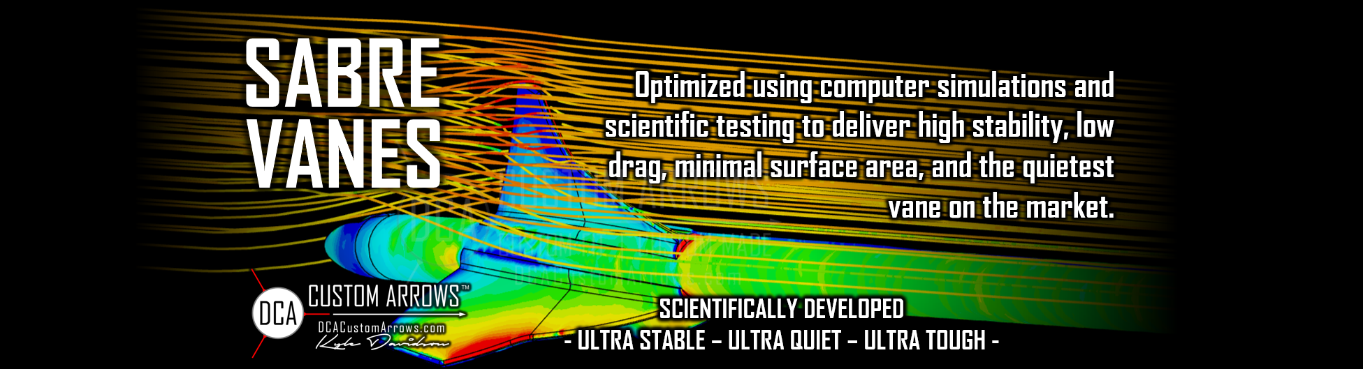 DCA Custom Arrows Super Sabre Vanes Banner
